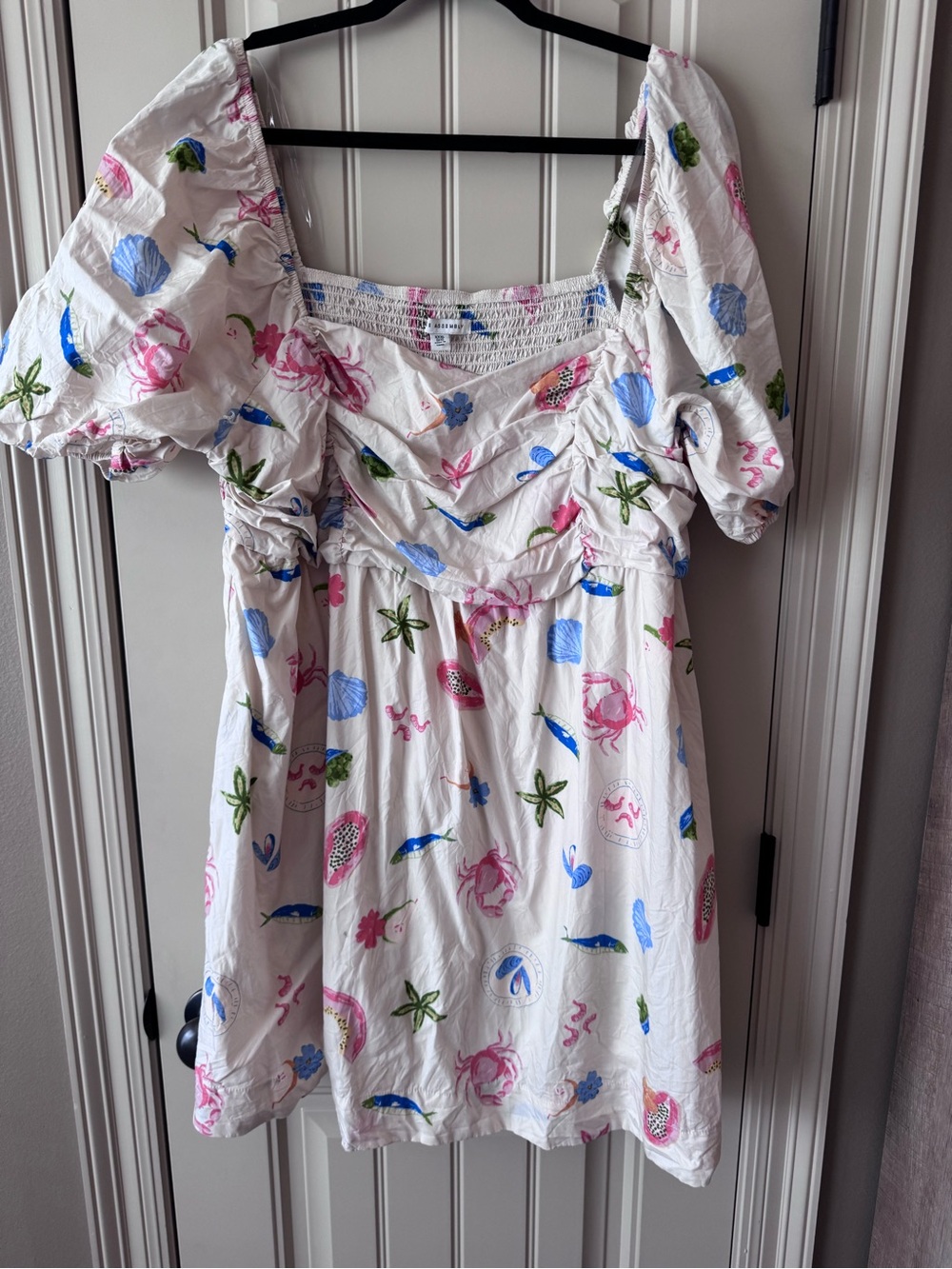 Free Assembly Summer Cotton Puff Sleeve Mini Dress - XXXL